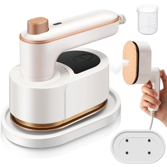 Travel Steamer Iron, Mini Portable Steam Ironing Machine with 30S Quick Preheating, Dry & Steam Ironing, Foldable Travel Steamer, for Travel, University Dormitories, Offices & Homes