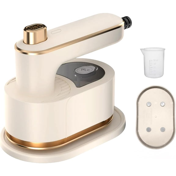 Travel Steamer Iron, Mini Portable Steam Ironing Machine with 30S Quick Preheating, A Must-have Multi Angle Iron with Rotating Handle for Travel, University Dormitories, Offices & Homes (White)