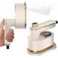 thumbnail image 1 of Travel Steamer, Steamer for Clothes, 1200W Clothes Steamer with 10-Second Fast Heat Up, LED Display and 180° Rotatable Handle, Ceramic Soleplate for Travel Home and Office（White）, 1 of 7