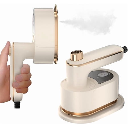 Travel Steamer, Steamer for Clothes, 1200W Clothes Steamer with 10-Second Fast Heat Up, LED Display and 180° Rotatable Handle, Ceramic Soleplate for Travel Home and Office(White)