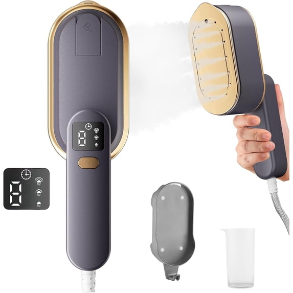 Travel Steamer for Clothes,1200W Portable Iron,10s Heat Up,Steamer & Iron 2 In 1, Travel Size,Large Ceramic Heat Panel