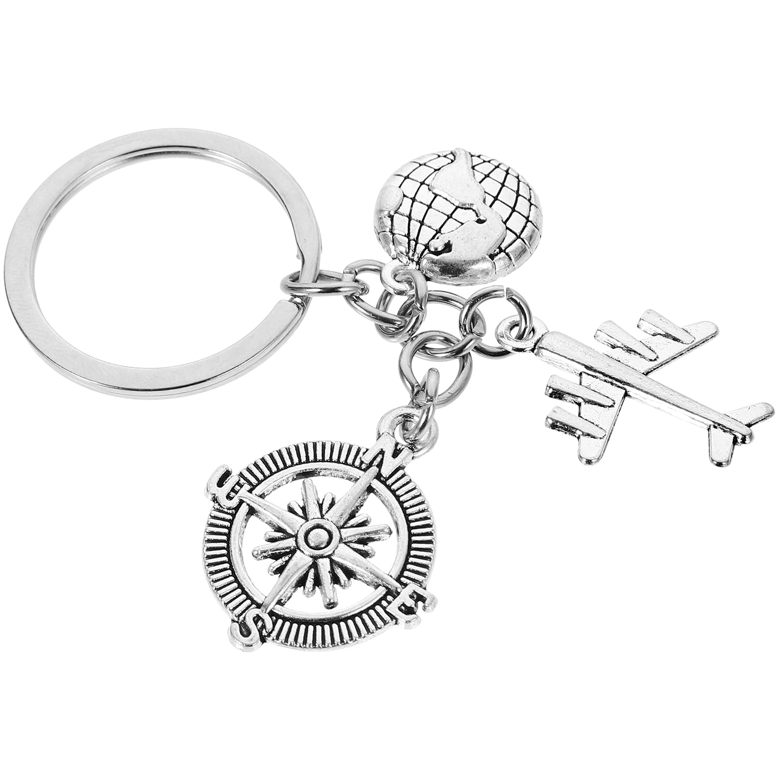 Travel Stewardess Aircraft Keychain Airplane Keyring Compass Bags