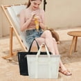 thumbnail image 1 of Travel Storage Bag | Large Capacity Mesh Tote Bag for Dry Wet Separation | Beach Bag | Breathable Fast-Drying Polyester | Black or White | 18.89x12.61x5.91 Inches, 1 of 6
