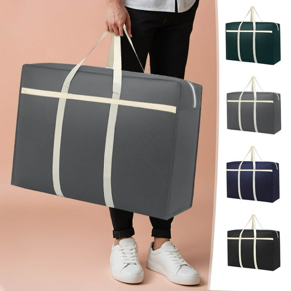 Travel Storage Bag | Large Capacity Non-Woven Duffel Organizer | Water Resistant | Breathable Fabric | Handles for Easy Carry | 90 x 48 x 28 cm | Clothes Quilts Sundries | 1 Pack