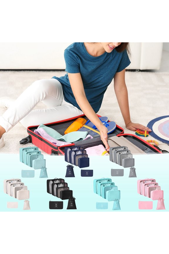 Travel Storage Bag Set 6-Piece | Multifunctional Packing Organizers | Lightweight Durable Fabric | Efficient Suitcase Organization | Versatile Travel Accessories for Luggage, Clothes, Toiletries