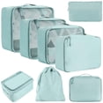 thumbnail image 1 of Travel Storage Bags Set, 8-Pack Packing Organizer Pouches, Waterproof Foldable Luggage Organizers For Clothes Accessories Toiletries(Blue), 1 of 7