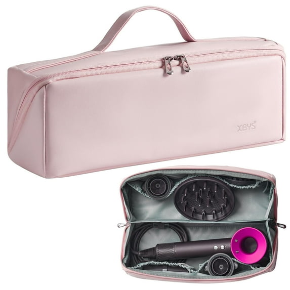 Travel Storage Case for Dyson Airwrap Styler, Large Opening Travel Storage Bag Compatible for Shark Flexstyle Air Styling & Drying System, Portable Carrying Organizer for Hair Curler (Off-White)