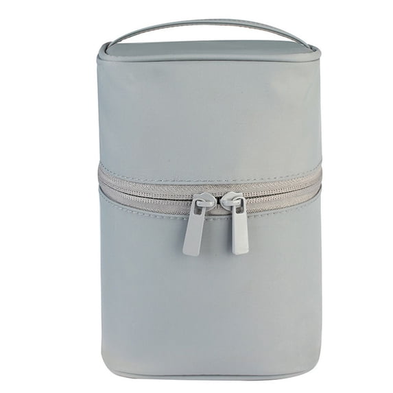 Travel Storage Case Ins Style Multi-Functional Makeup Pouch Handbag Cylinder Cosmetic Bag Toiletry Bag GREY