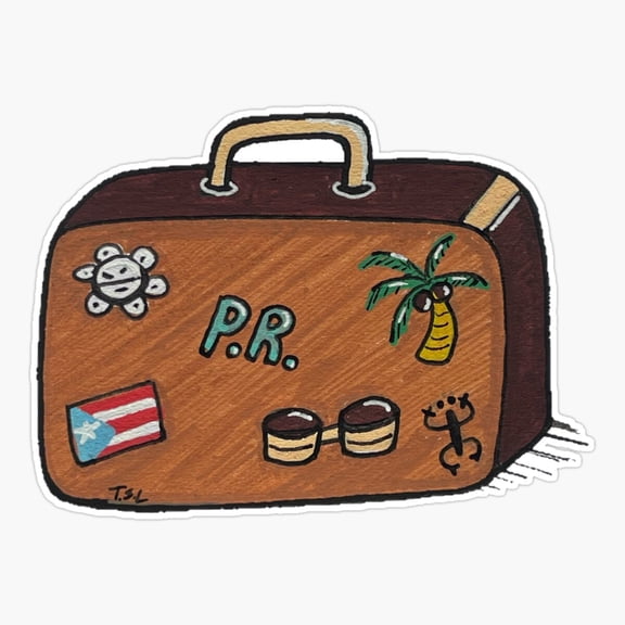 Travel Suitcase Art Vinyl Decal Sticker