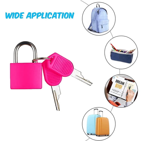 Travel Suitcase Lock Padlock with Key for Luggage School Bags and Outdoor Gear Small Lock for Secure Travel 2PCS