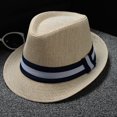 thumbnail image 1 of Travel Sun Hat for Women Men Retro Jazz Hat Soild Color Wide Brim Hat Women's Summer Face Beach Hat Men's Fedora Lightweight Hats Casual Hiking Hat, 1 of 4