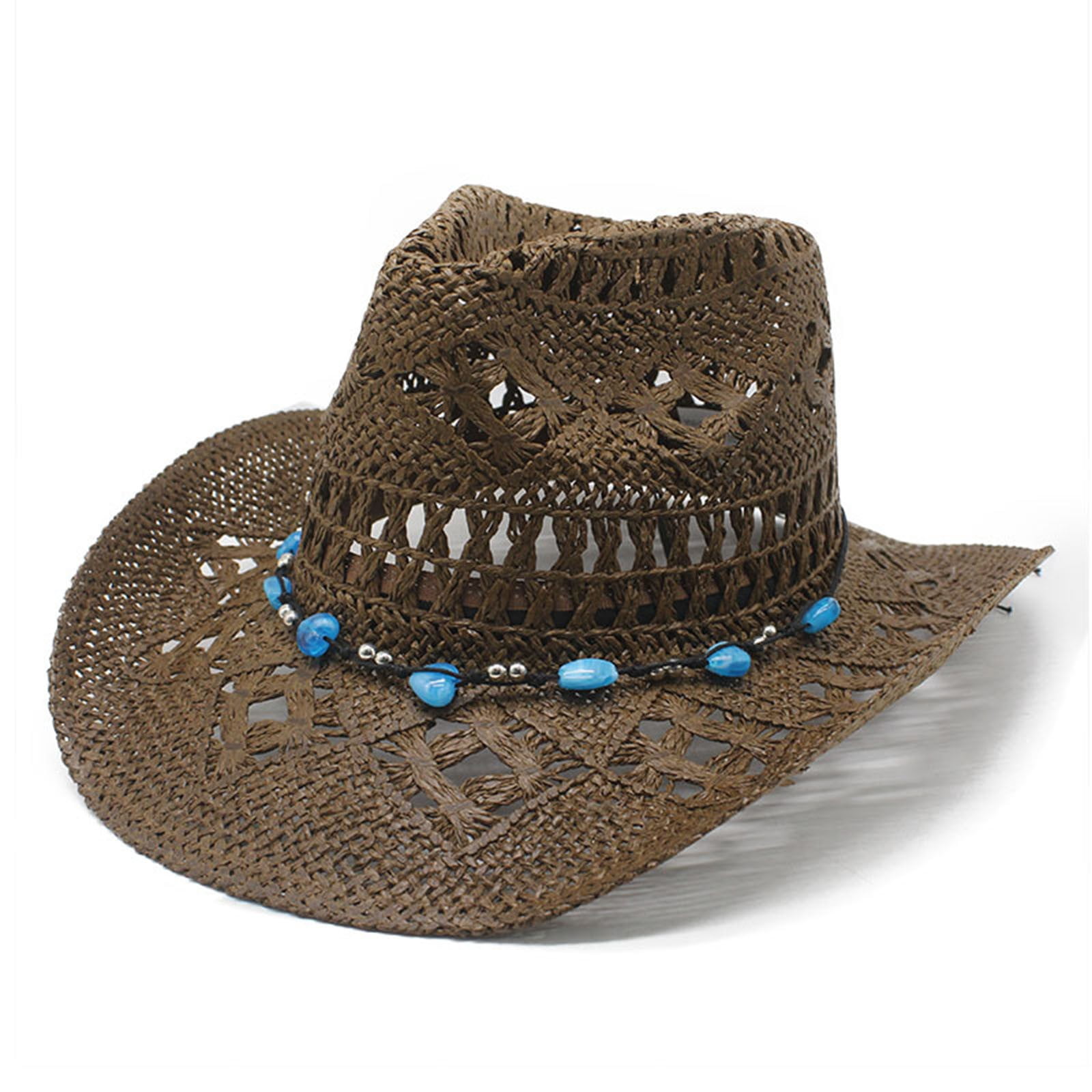 Floppy Sun Hat UPF 50+ Wide Brim Beach Cowboy Travel Hat Adjustable Packable Paper Straw Fedora Hat Unisex Straw Cowboy Hat - Wide Brim  main image 2