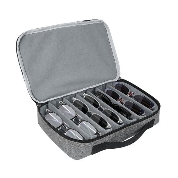 Travel Sunglass Storage Box With Scratch Interior And Customizable Compartments Eyewear Carrying Case