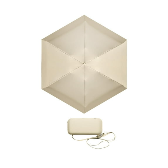 Travel Sunshade Umbrella Portable Umbrella Small Umbrella Sturdy Lightweight Beige