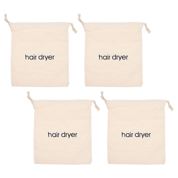 WRITWAA Canvas Drawstring Storage Bags for Hair Dryers Travel Friendly Reusable 4Pcs 13x12in