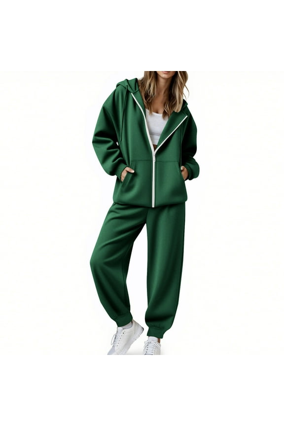 Travel Sweatsuits for Women Set Zip Up Athletic Jacket and Jogger Pants 2 Piece Set Casual Workout Two Piece Outfits Fall Fashion 2025