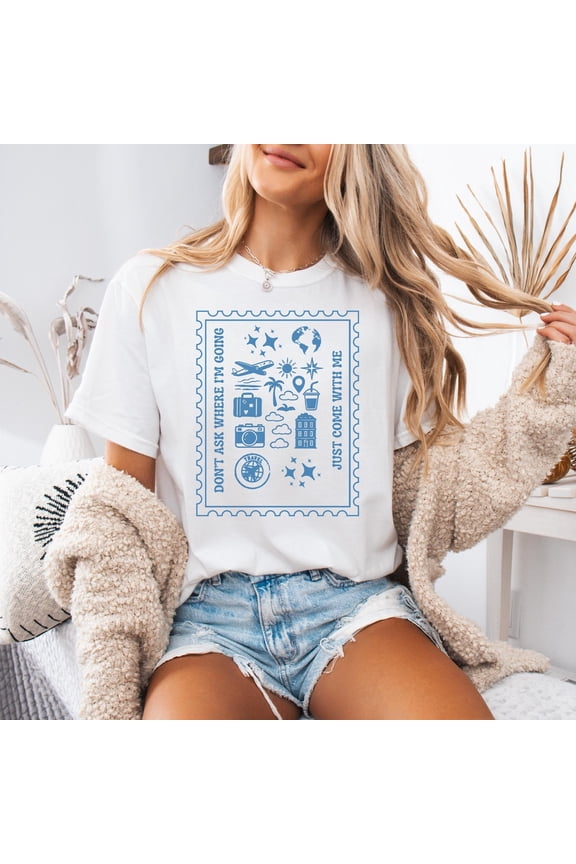 Travel T-Shirt Doodle Stamp Wanderlust T-Shirt