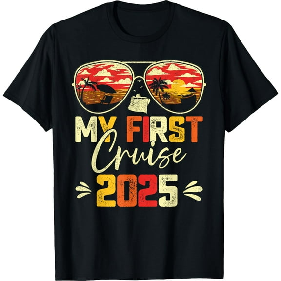 Travel T-Shirt My First Cruise 2025 Family Vacation Cruise Ship mens t shirt，black，women，funny，misfits，men，journey，t-shirt
