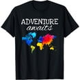 thumbnail image 1 of Travel TShirt Wanderlust World Map Adventure Traveler Gift T-Shirt, 1 of 4