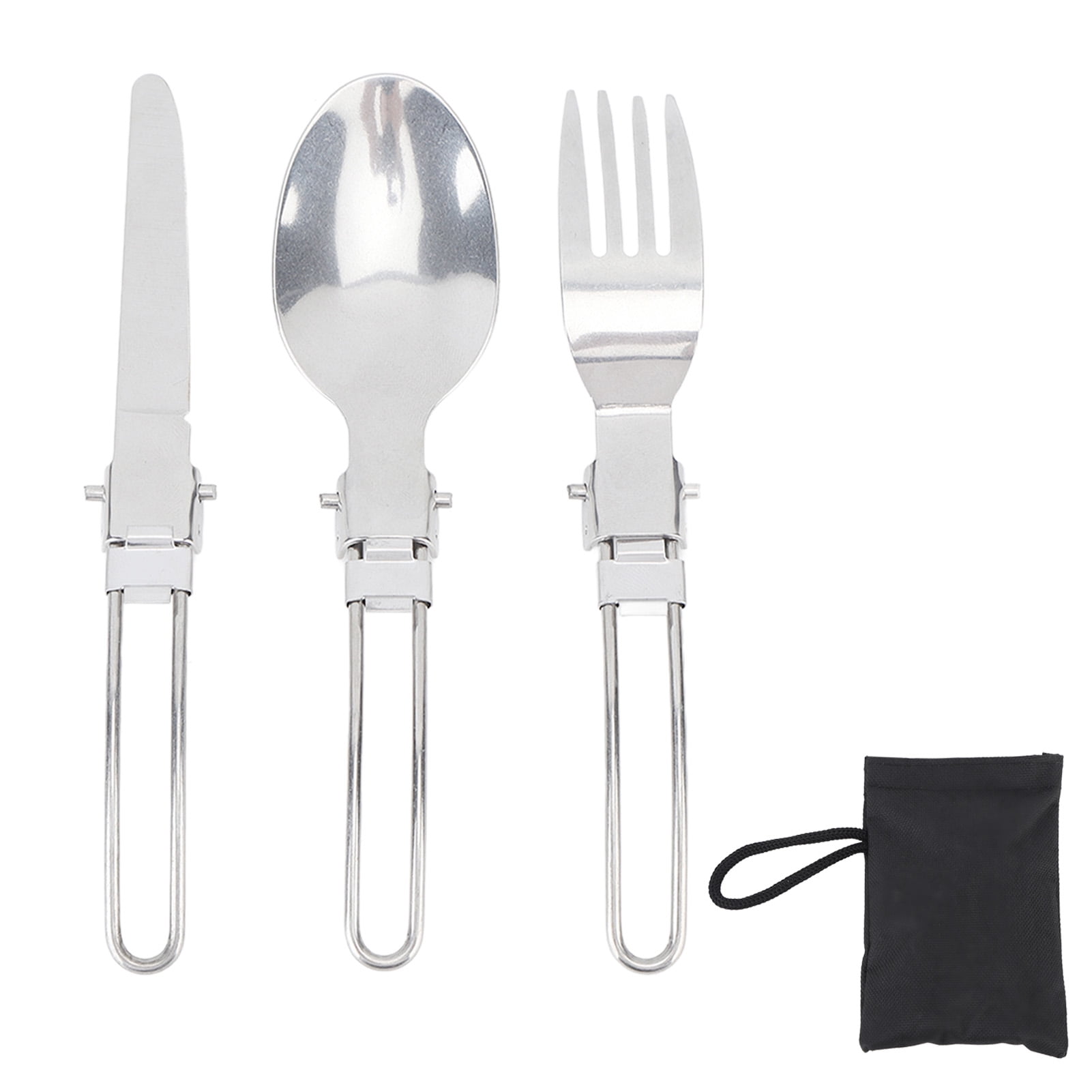 Travel Tableware Set Collapsible Portable Stainless Steel Flatware Sets