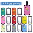 thumbnail image 1 of Travel Tags for Luggage, Silicone Luggage Tags, Luggage Tags for Suitcases, Suitcase Identifier, Cyan Soft Rubber 4.5X2.5 in Travel Symbol Tags with Hot Air Balloon Icon, Train, 1 of 6