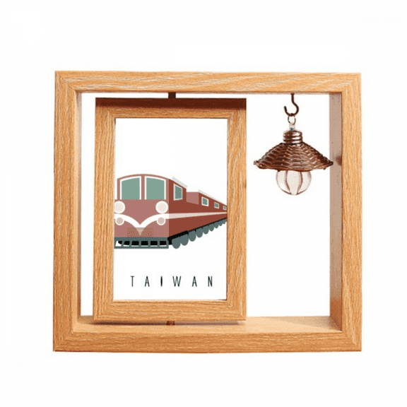 Travel Taiwan Train Art Deco Fashion Wooden Rotating Picture Photo Frame 4x6