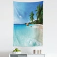 thumbnail image 1 of Travel Tapestry, Anse Lazio Beach at Praslin Island Surfing Beach Scenic View Travel, Fabric Wall Hanging Decor for Bedroom Living Room Dorm, 5 Sizes, Turquoise Blue Green, by Ambesonne, 1 of 1