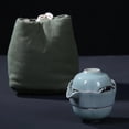 thumbnail image 1 of Travel Tea Set Carrying Case Gaiwan Teapot Teacups The Ru kiln Quick-Pass Cup 1 Pot 3 Cups Outdoor Ceramic Kung Fu Tea Set, 1 of 4