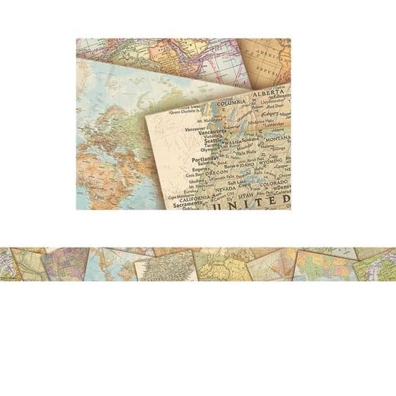 Travel The Map Straight Border Trim - 6 per Pack