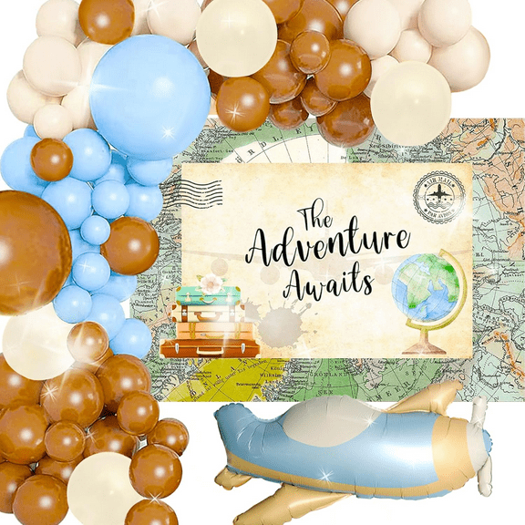 Travel Themed Party Decorations Balloons Adventure Awaits Bon Voyage Adventure balloon for Birthday Party Baby Shower