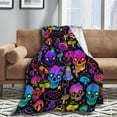 thumbnail image 1 of Travel Throw Blanket Novelty Trippy Mushroom Skull Ultra-Soft Micro Fleece Blanket Large Travel Throw Blanket for Adult, Child, Women, Teens, Kids, 1 of 8