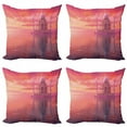 thumbnail image 1 of Ambesonne Travel Throw Pillow Cover 4 Pack, Romantic Taj Mahal Display, 20", Multicolor, 1 of 2