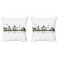 thumbnail image 1 of Ambesonne Travel Throw Pillow Cover 2 Pack, Kiev Skyline Reflection Art, 20", Dark Grey Pale Taupe, 1 of 2