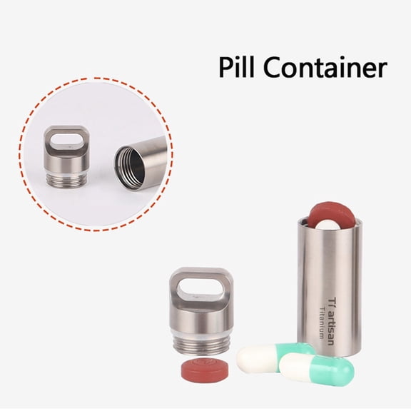 Travel Titanium Waterproof Pill Holder Container Portable Pill Box Case Capsule L Fangkenuo