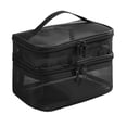 thumbnail image 1 of Travel Toiletry Bag Bathroom Cosmetic Organizer Cosmetic Bag with Zipper Multifunctional Handbag Portable for Full Size Bottles Toiletries Black, 1 of 9