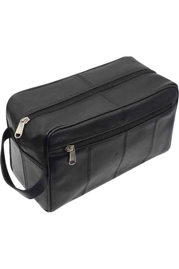 Travel Toiletry Bag Genuine Leather Dopp Kit Travel Organizer For Men Women Large