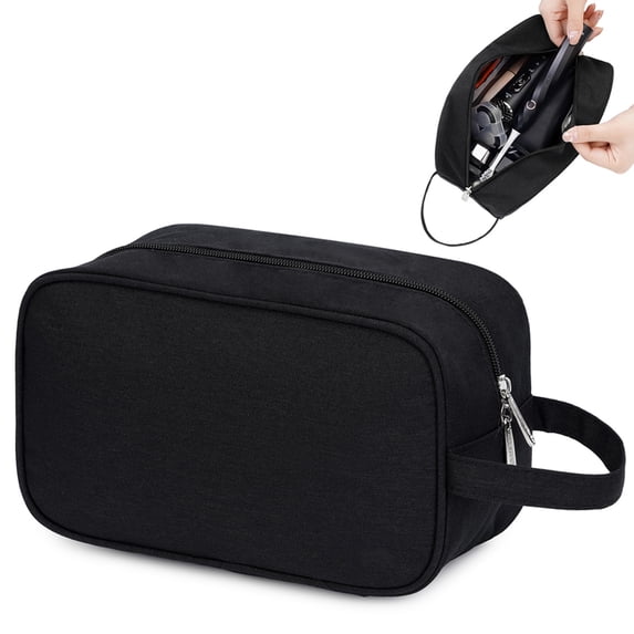 Travel Toiletry Bag Hanging Dopp Kit for Men, Makeup Bags for Women Traveling Shaving Bag for Toiletries Cosmetic Medicine Organizer, Black