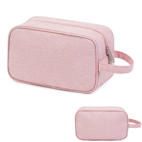 Travel Toiletry Bag Hanging Dopp Kit for Men, Makeup Bags for Women Traveling Shaving Bag for Toiletries Cosmetic Medicine Organizer, Pink