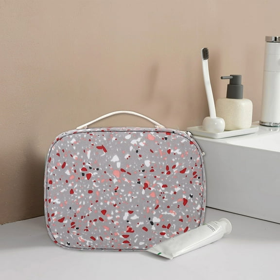 Travel Toiletry Bag with Hanging Hook for Women & Men, Water Proof Shaving Bag, Foldable Storage Bags with Handle, Large Capacity, Nylon Material, Multi-functional, Smooth Zipper