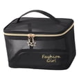 thumbnail image 1 of Travel Toiletry Bag Large Women Makeup Bag for Full Size Bottles Brushes Set Single layer, 1 of 8