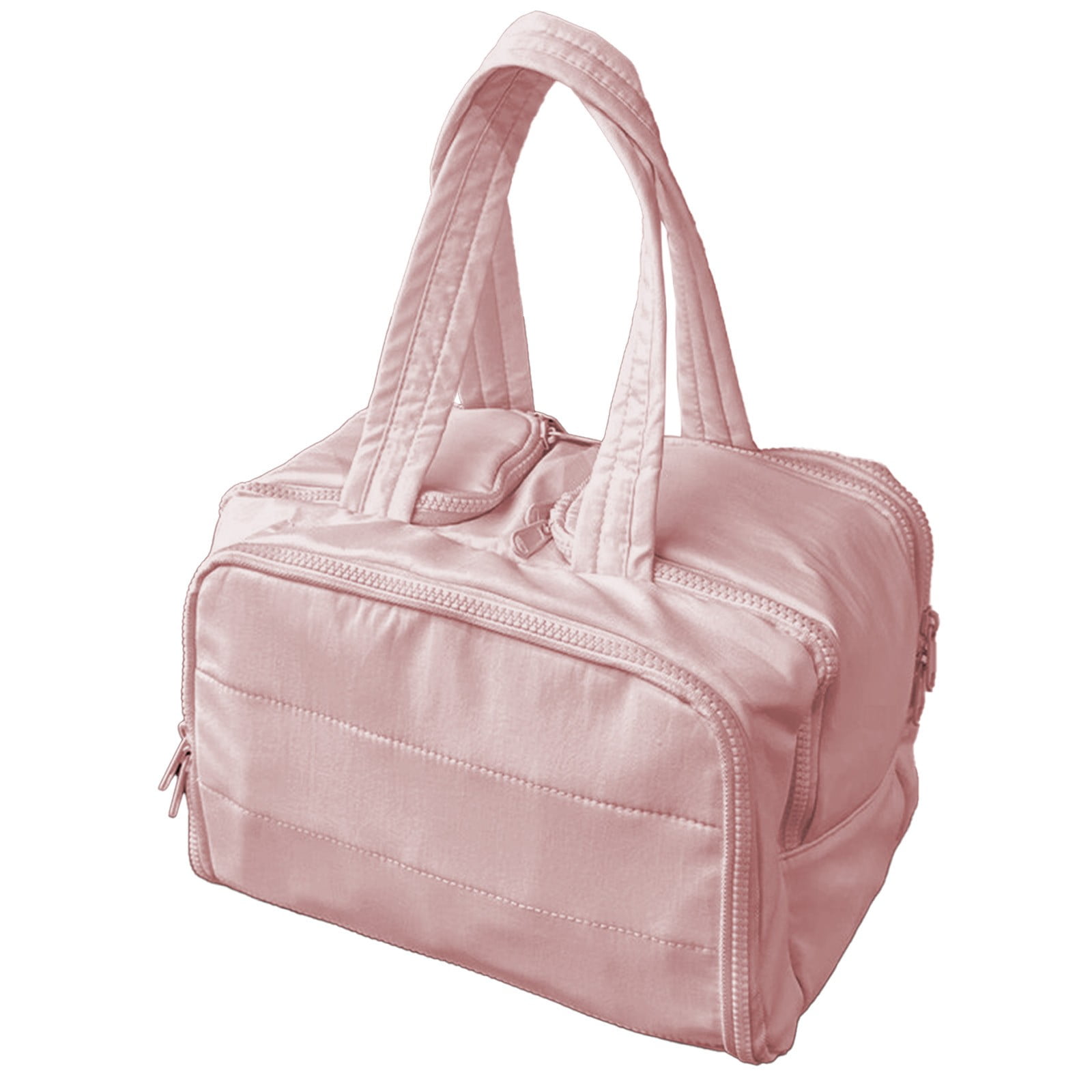 Travel Toiletry Bag, Lightweight Large Wide-Open Travel Bag for Women, Puffy Cosmetic Makeup Bag Organizer with Handle for Accessories, Essentials, Toiletries, Pink