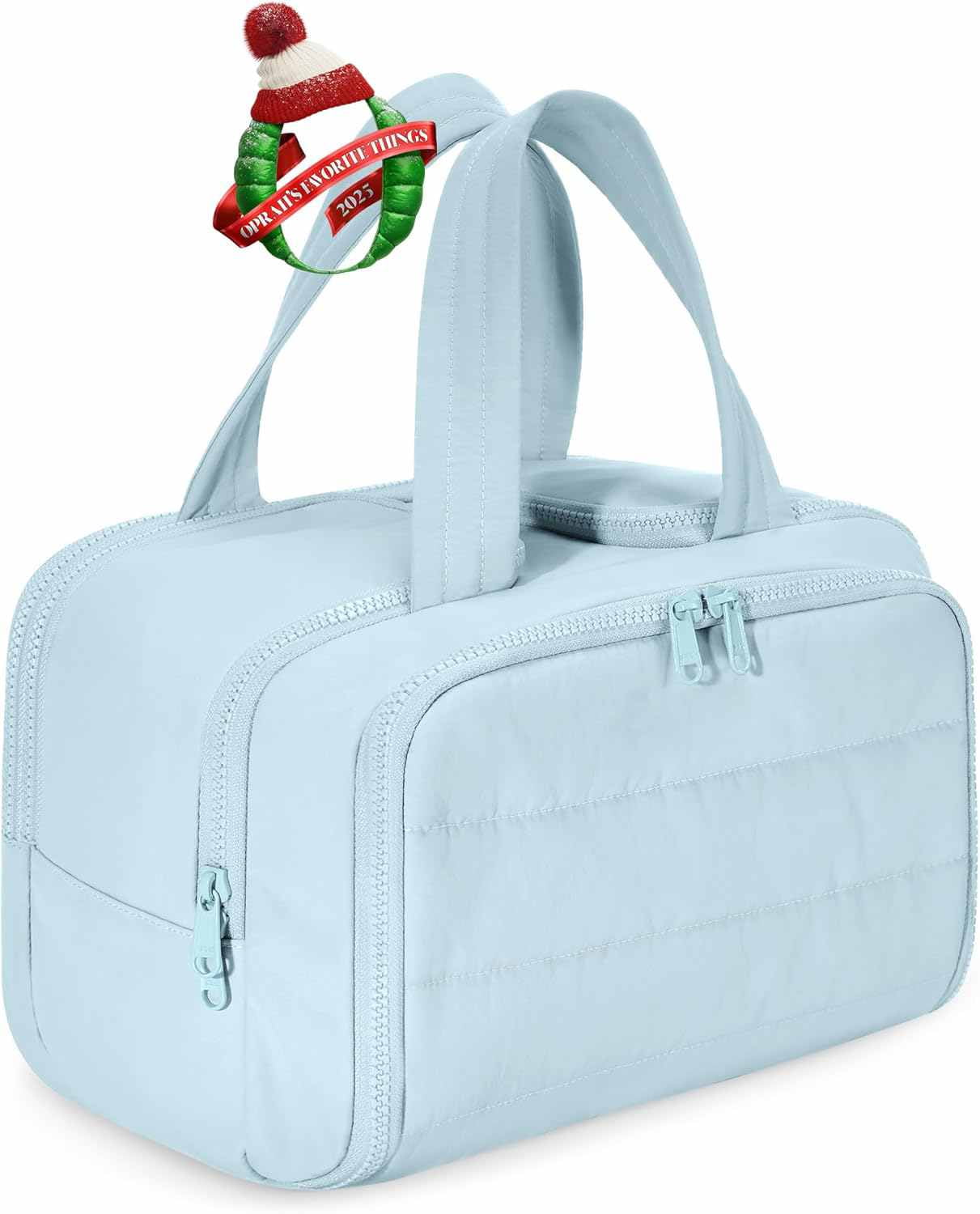 Travel Toiletry Bag, Lightweight Large Wide-open Travel Bag for Women, Puffy Cosmetic Makeup Bag Organizer with Handle for Accessories,Essentials, Toiletries