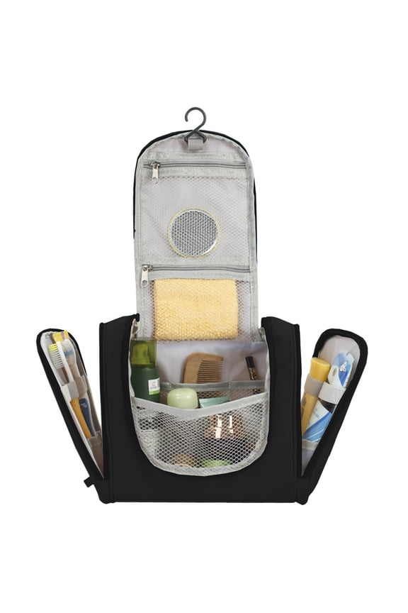 Travel Toiletry Bag, Makeup Cosmetic Shaving Organizer Kit, for Men & Women-Great Holiday Gift Idea Black