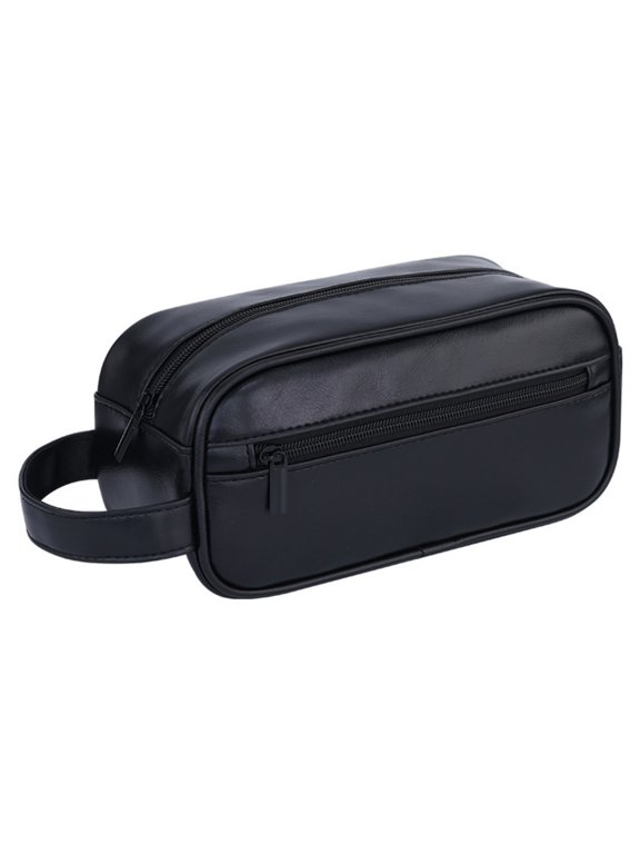 Travel Toiletry Bag for Men Women, Dopp Kit Water Resistant Shaving Bag with Large Capacity for Toiletries Accessories, PU Leather Cosmetic Bags,9.05L*3.54W*4.33H