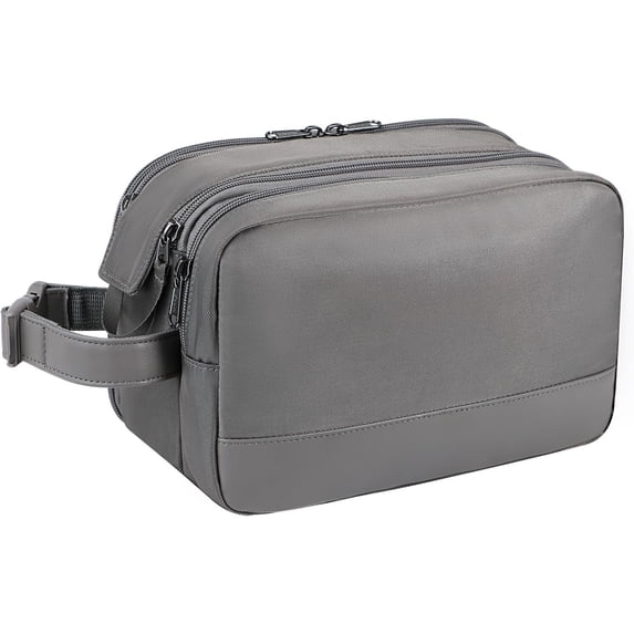 Travel Toiletry Bag for Men Women, Dopp Kit Water Resistant Shaving Bag for Toiletries Accessories, Small Makeup Organizer Case for Traveling Essentials, Bathroom, , Grey
