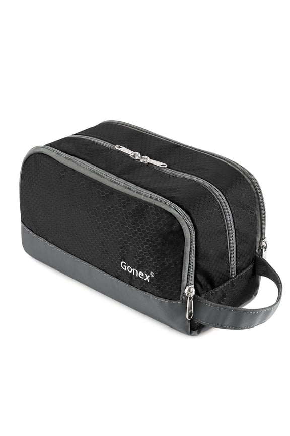 Travel Toiletry Bag Nylon, Gonex Dopp Kit Shaving Bag Toiletry Organizer Black