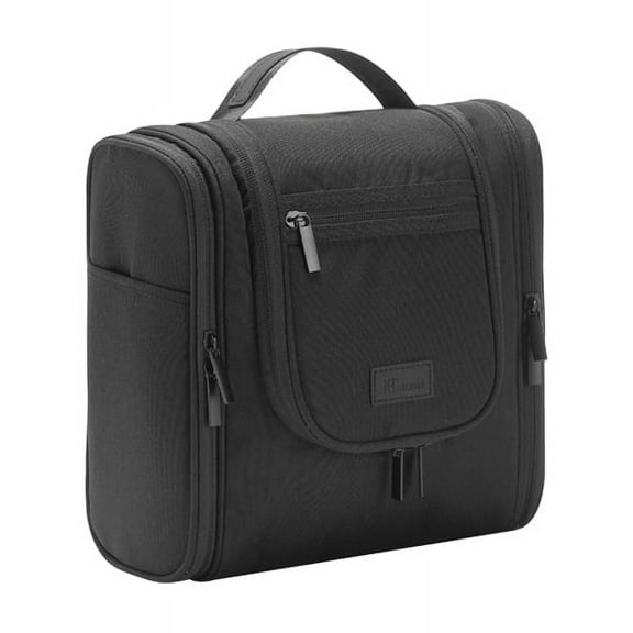 Travel Toiletry Bag, Portable Hanging Organizer for Shampoo, Full-Sized Conditioner, Toiletries Black