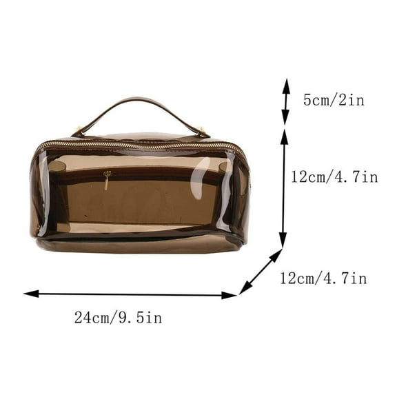 Travel Toiletry Bag, Travel Size Toiletries, Lightweight PVC Clear Pouch with Zipper, Portable Travel Luggage Storage Bag with Handle for Women, Pink