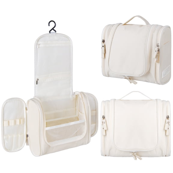 Travel Toiletry Bag for Women and Men,Water-resistant Toiletries Bag w/ Hanging Hook Makeup Bags Portable Cosmetic Case Large Capacity Multiple Pockets Organizer Bag Shower Bag Door Room Essentials