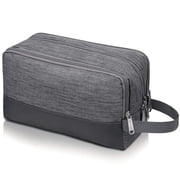 Travel Toiletry Bag for Men Hanging Dopp Kit Small Nylon Shaving Bag, Water Resistant Bathroom Toiletries Organizer for Traveling, Denim Grey